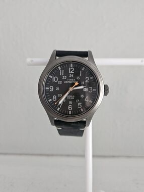 NWOT Timex Expedition Scout Watch With Leather Black Strap-TW4B0100JT